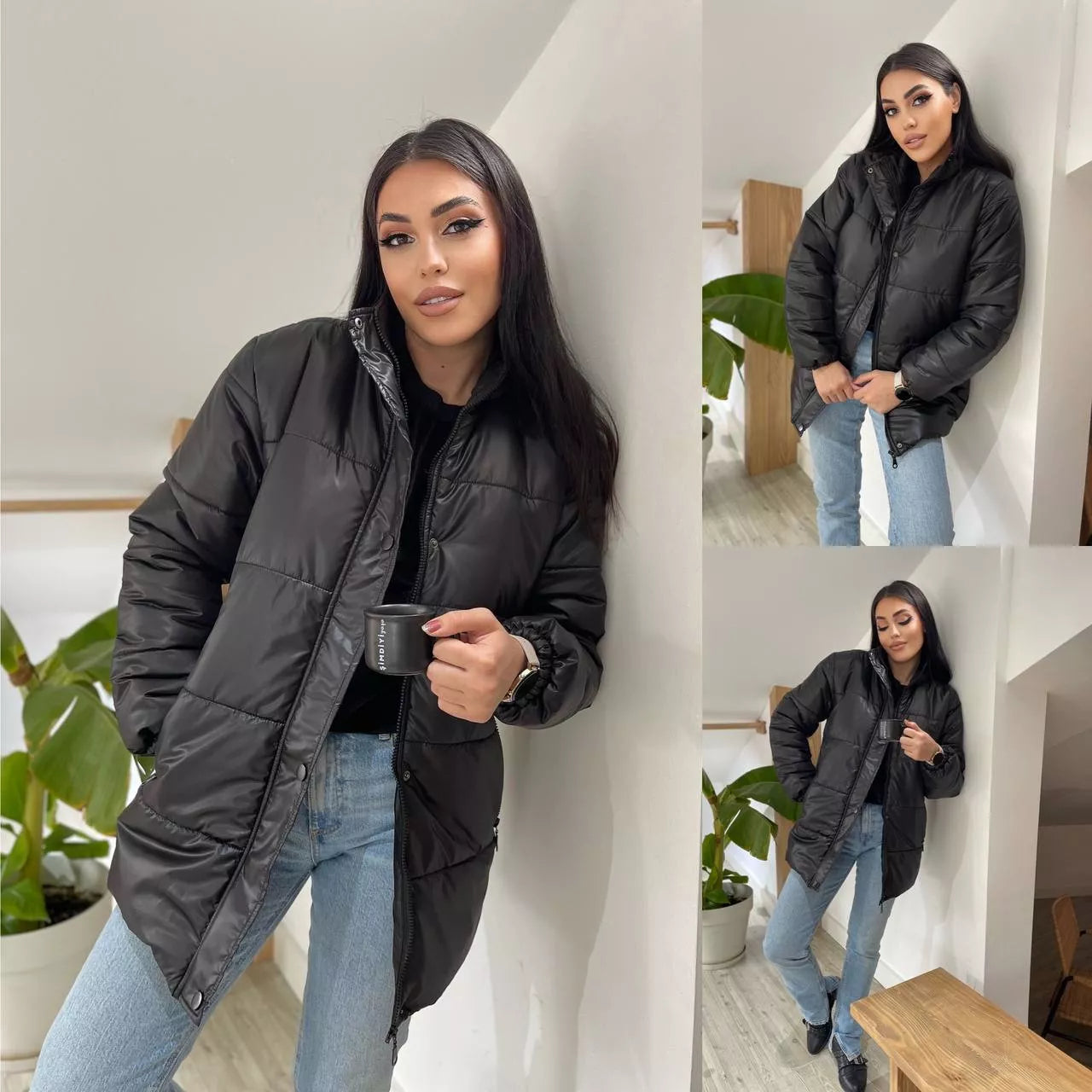 Stylish women's black jacket Gebor