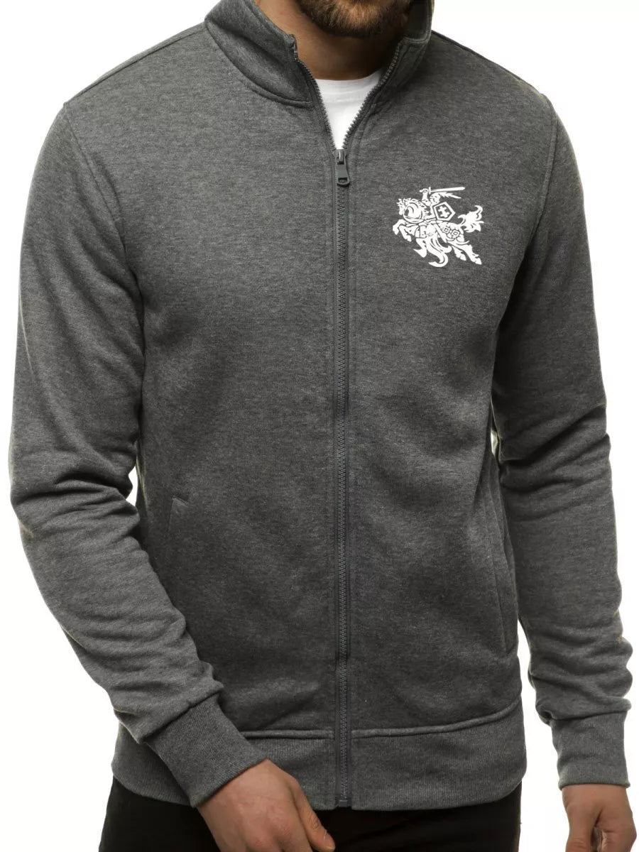 Dark gray men's sweater Silon with a hood