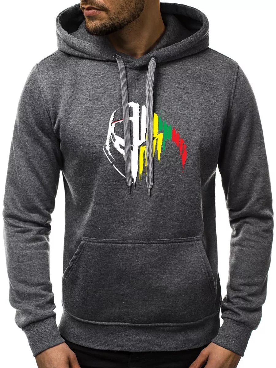 Dark gray men's hoodie Knight