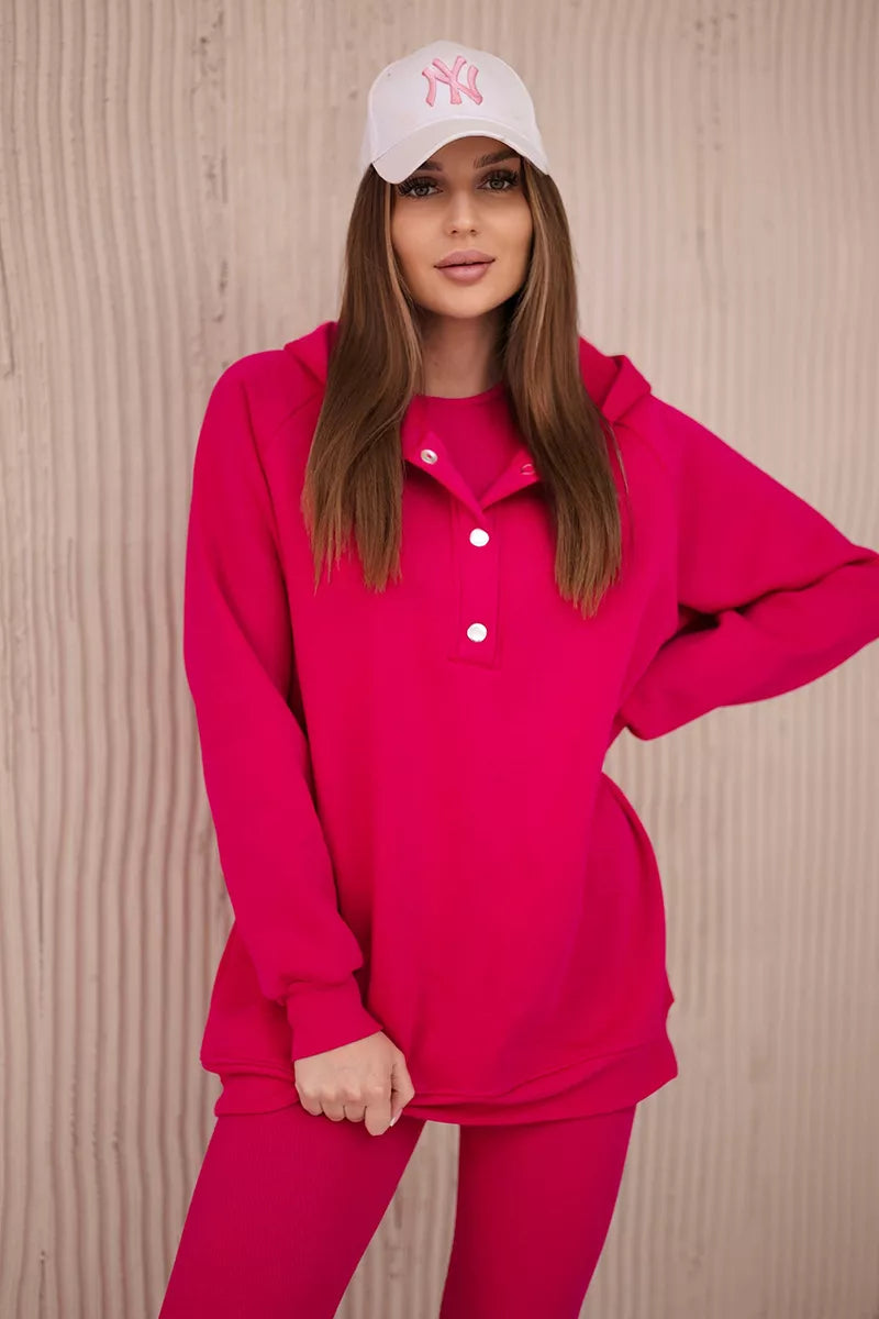 Three-piece women's bright pink suit Sitin