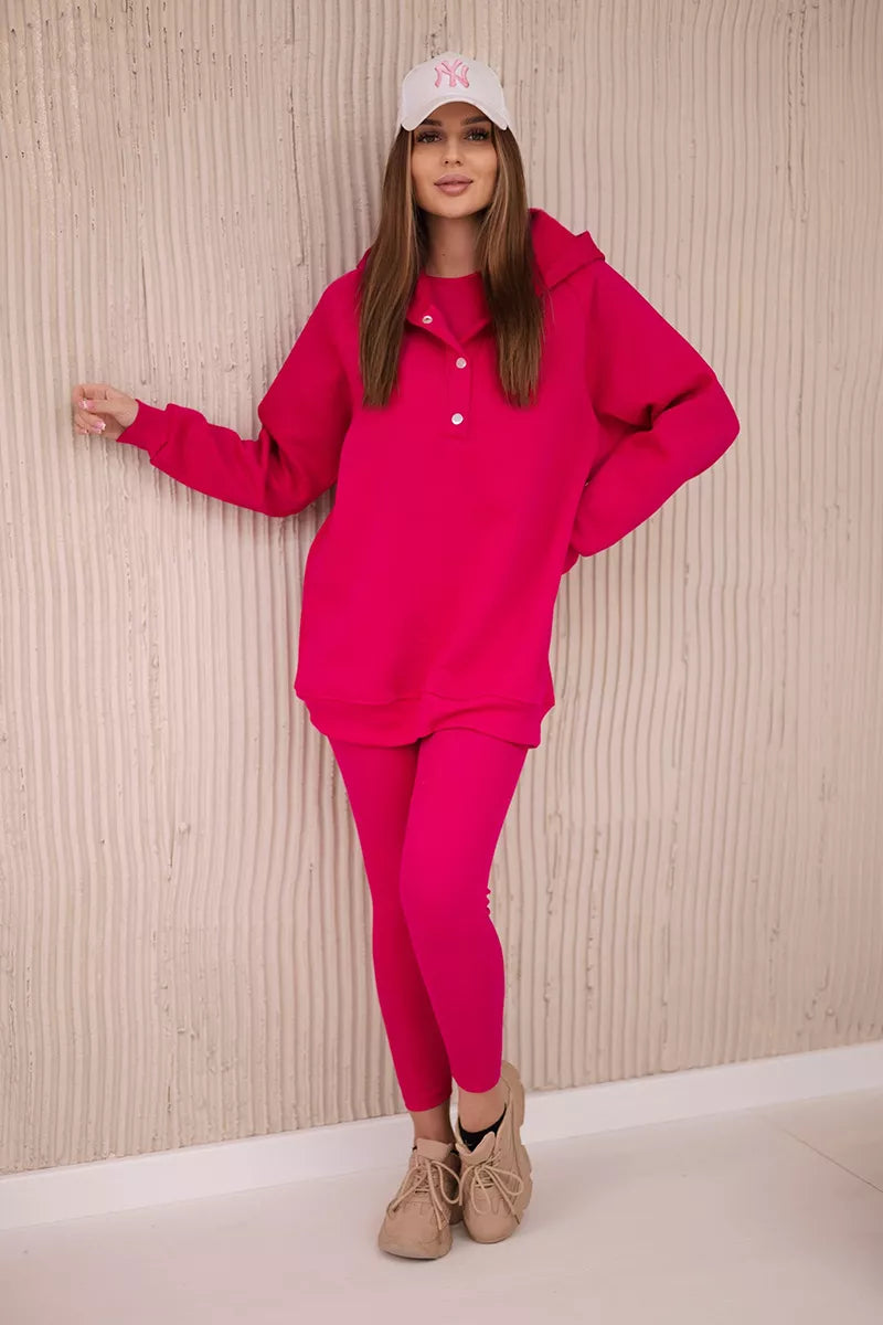 Three-piece women's bright pink suit Sitin