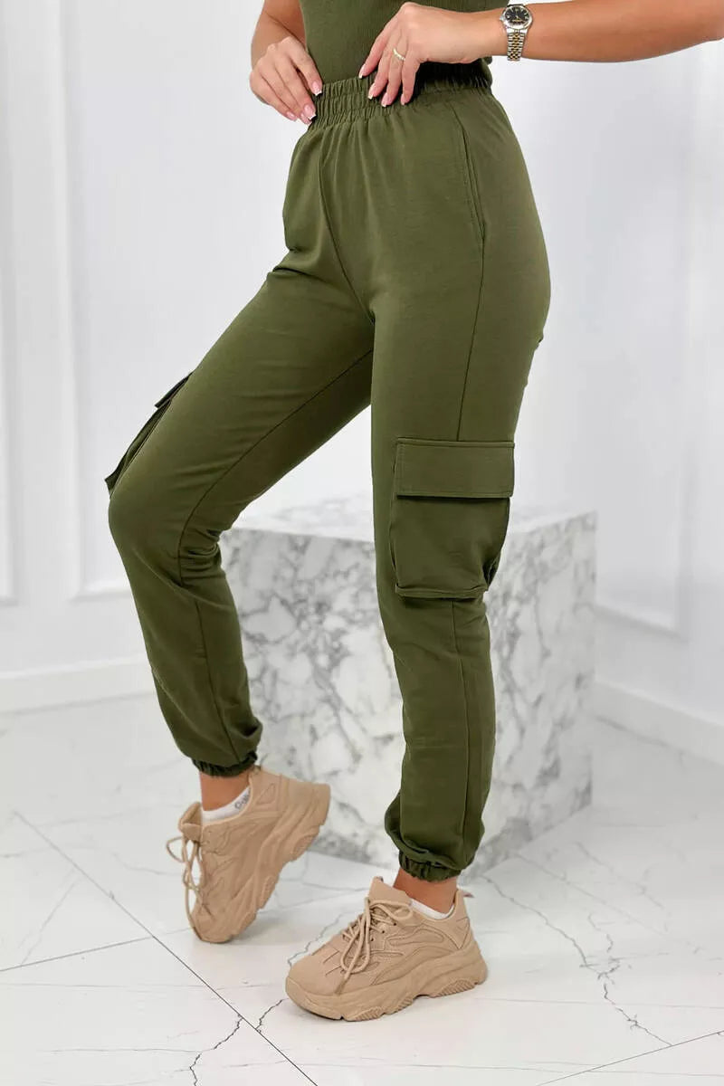 Lovet three-piece women's khaki suit.
