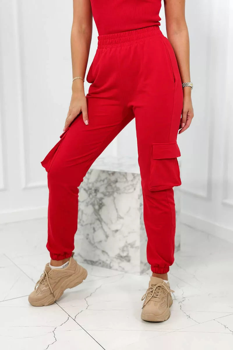 Lovet three-piece women's red suit.