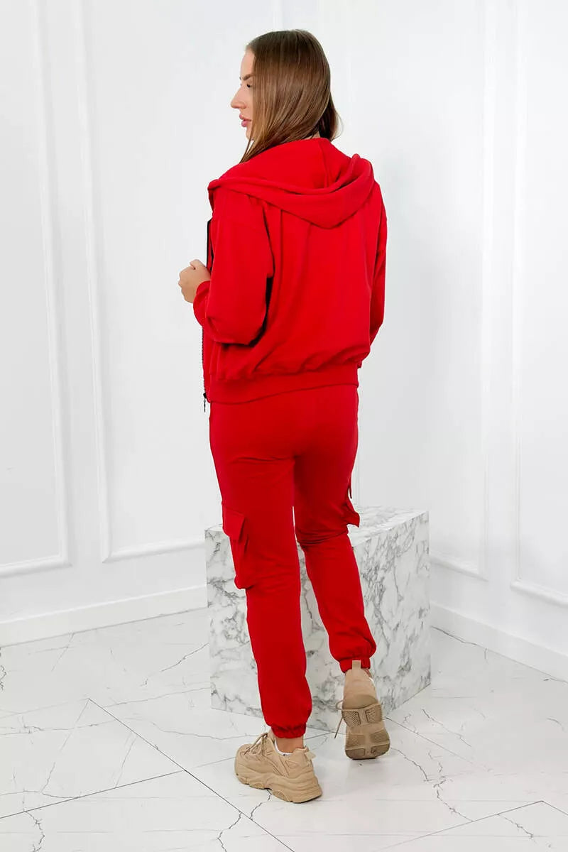 Lovet three-piece women's red suit.