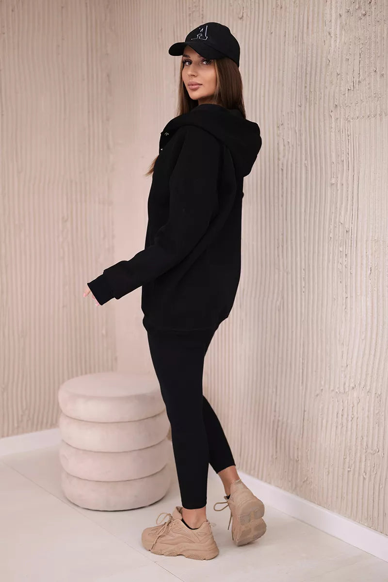 Three-piece women's black suit Sitin