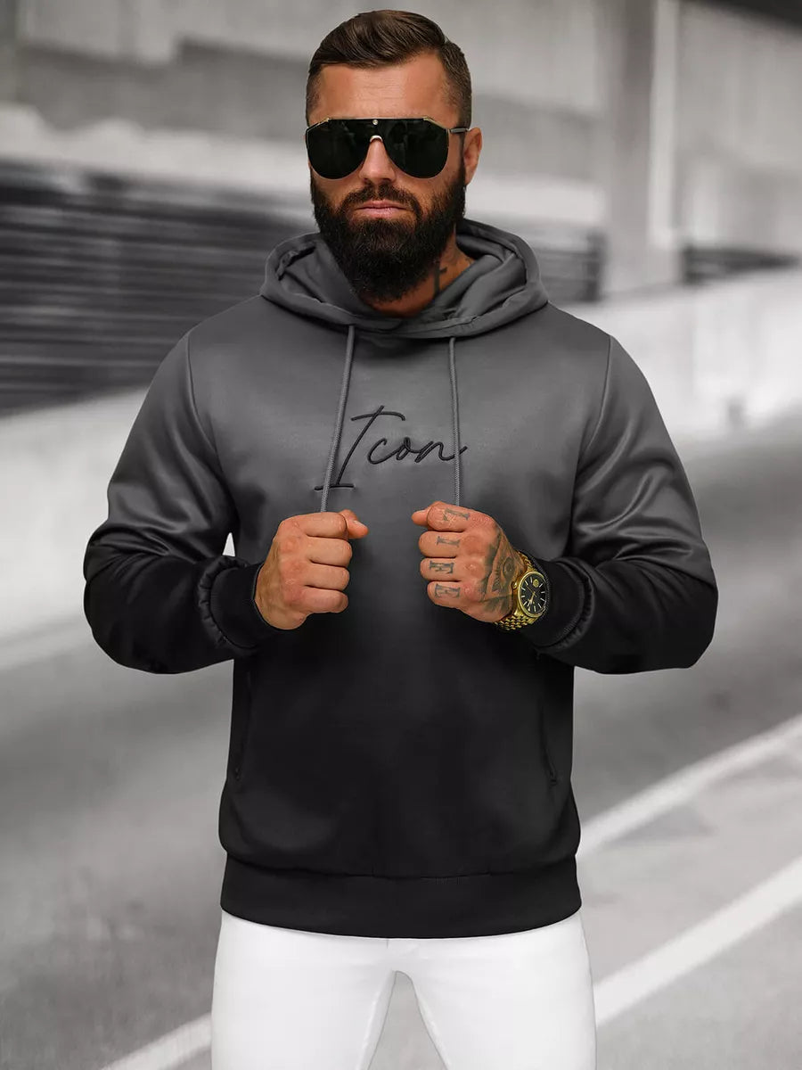 Dark gray-black men's hoodie Milen