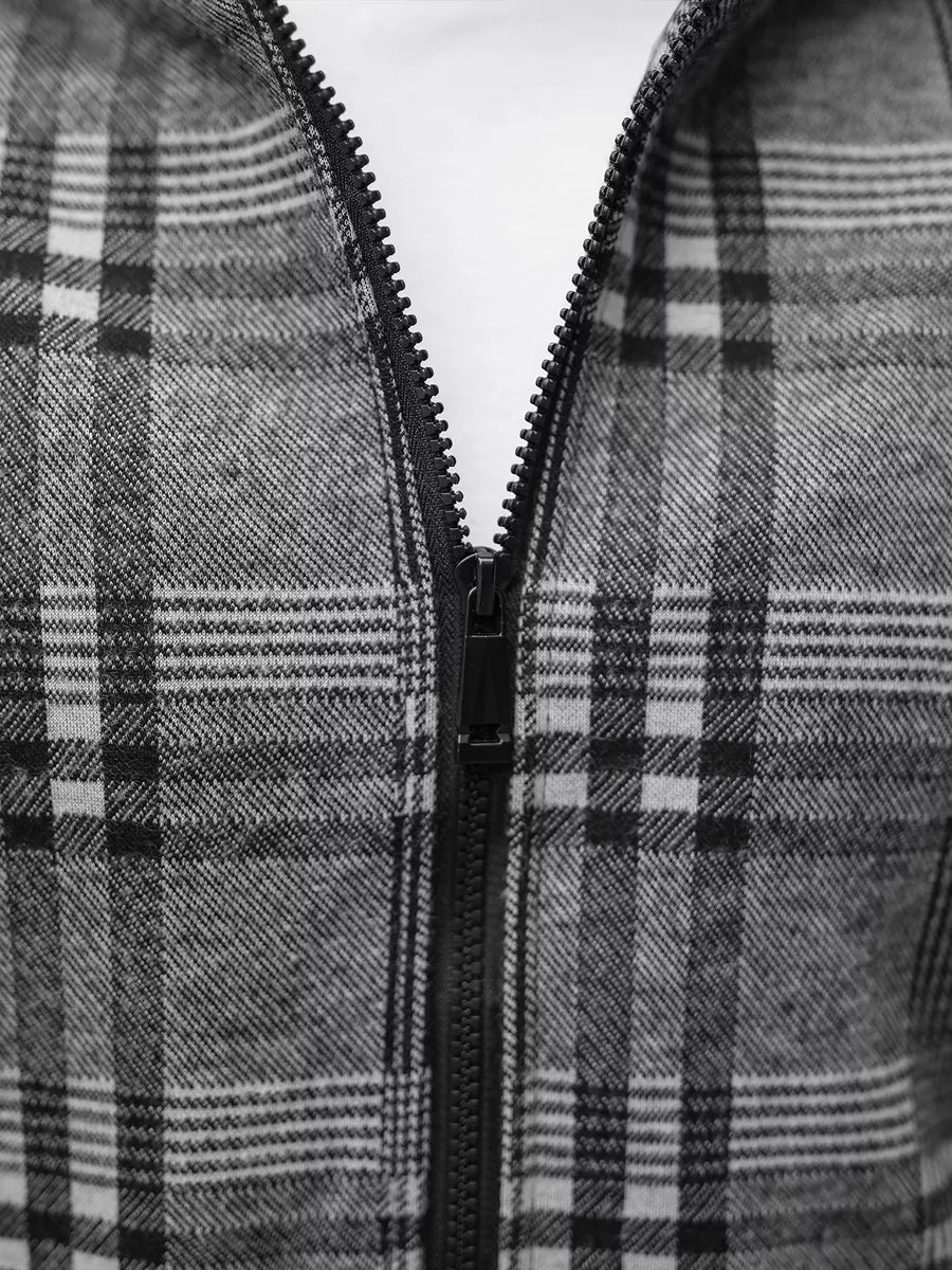 Dark gray men's shirt-style jacket with hood Rori