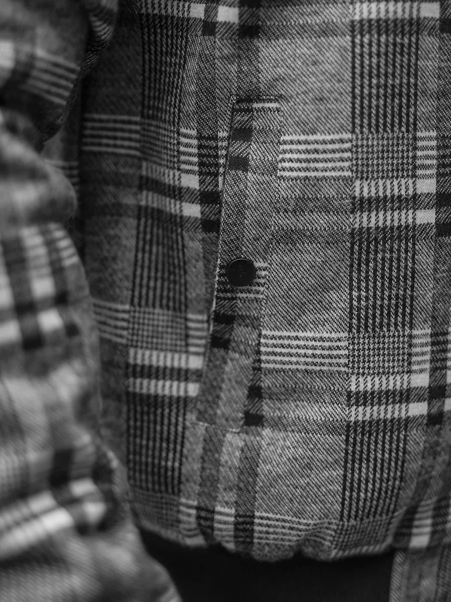 Dark gray men's shirt-style jacket with hood Rori