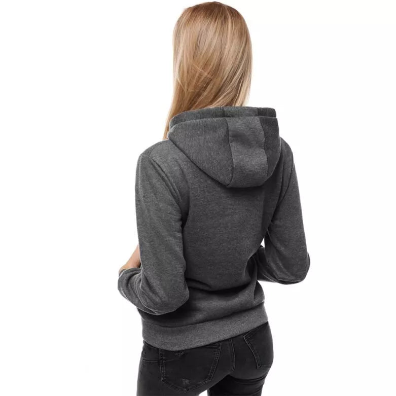 Dark gray women's hoodie No drama Llama