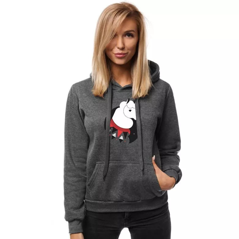 Dark gray women's Llama hoodie