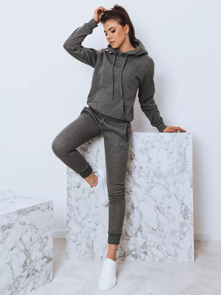 Dark gray women's hooded tracksuit Komet
