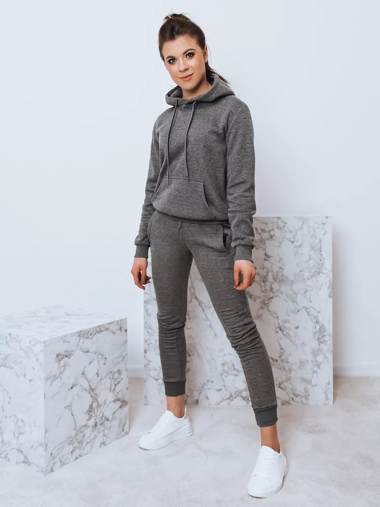 Dark gray women's hooded tracksuit Komet