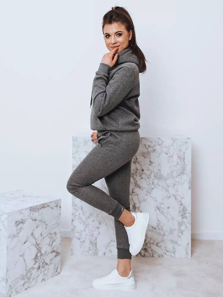 Dark gray women's hooded tracksuit Komet