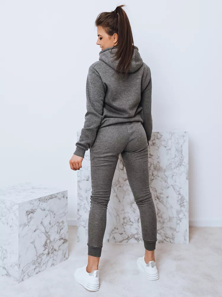 Dark gray women's hooded tracksuit Komet