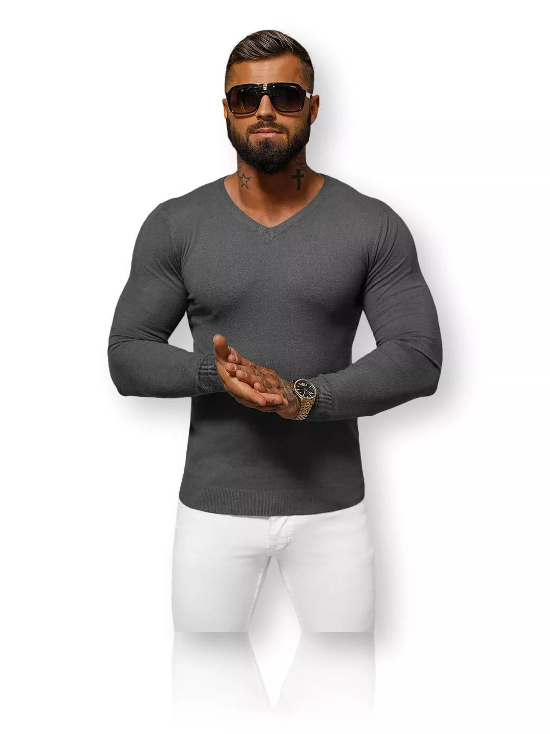 Dark gray men's sweater Gozil