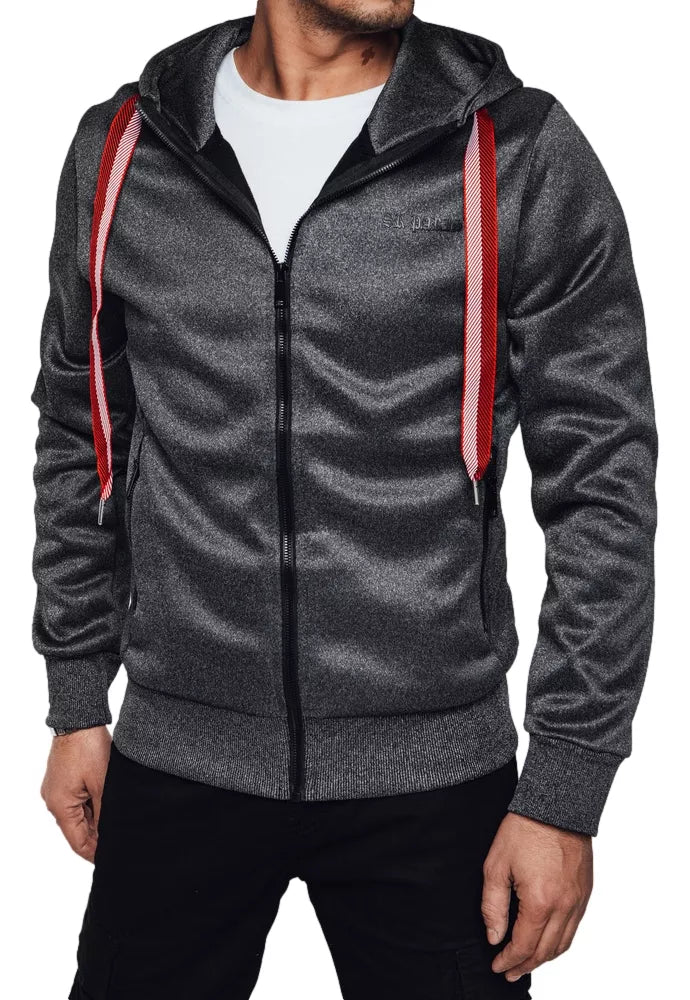 Dark gray men's sweater Ziper