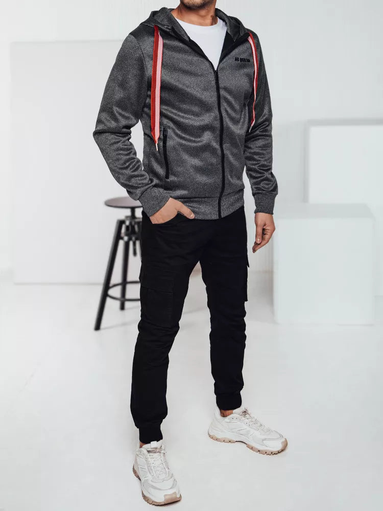 Dark gray men's sweater Ziper