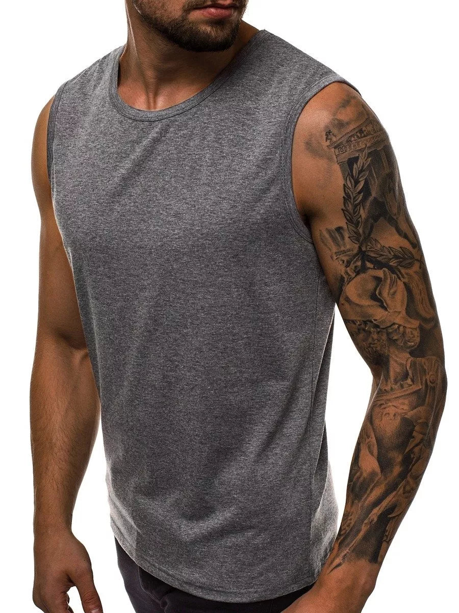 Sleeveless dark gray men's T-shirt Look