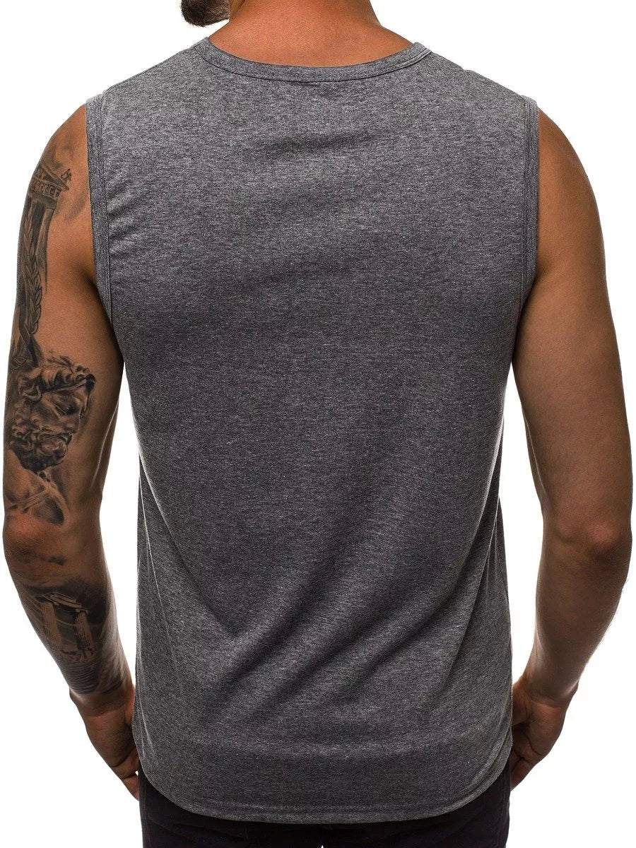 Sleeveless dark gray men's T-shirt Look