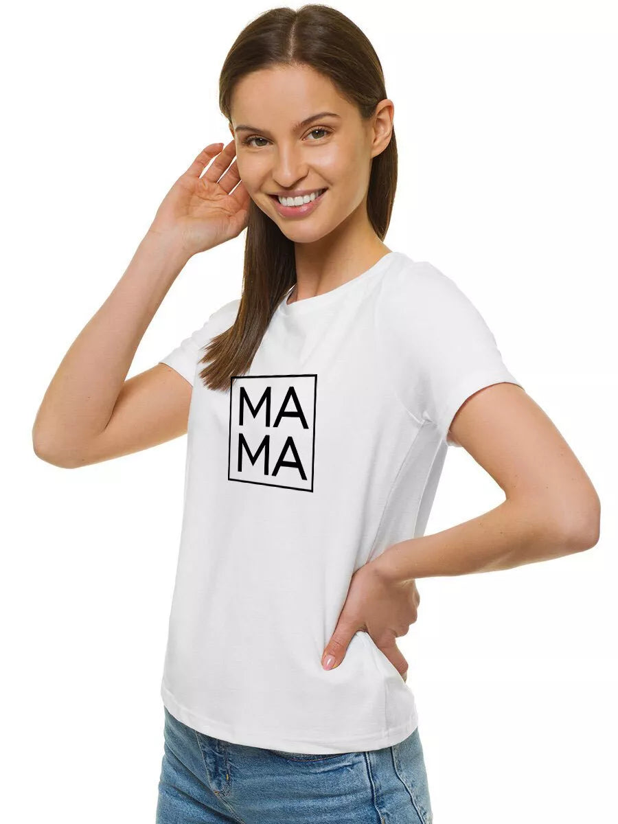 Women's white T-shirt MAMA