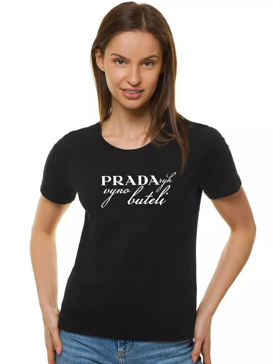 Women's black T-shirt Prada