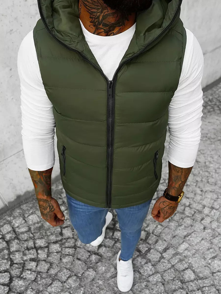 Dark green vest with hood Nanor