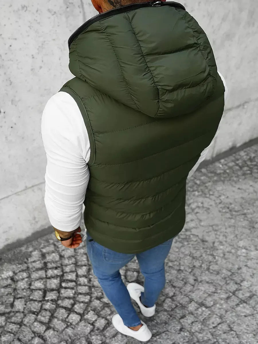 Dark green vest with hood Nanor