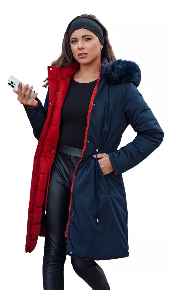 Navy blue women's reversible jacket Adnel