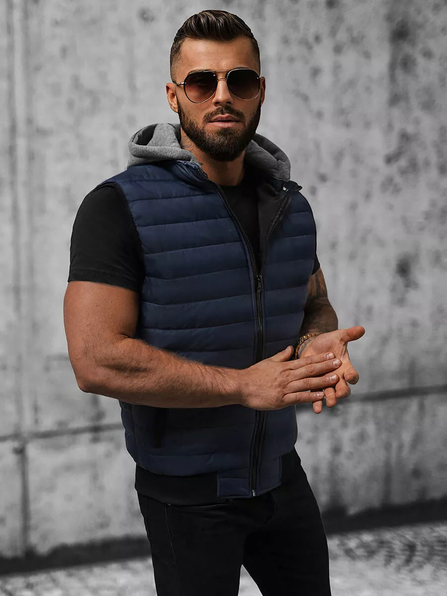 Navy blue Naron hooded vest