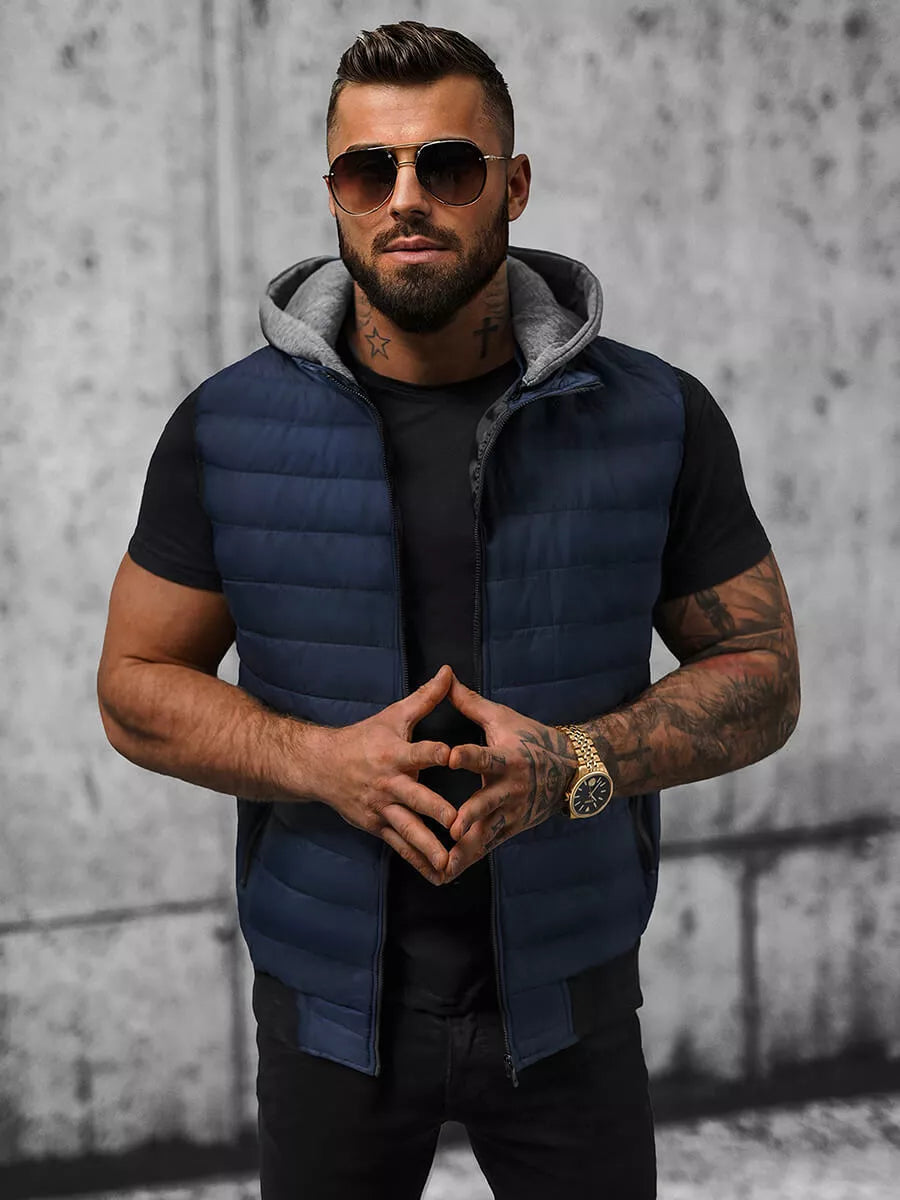 Navy blue Naron hooded vest