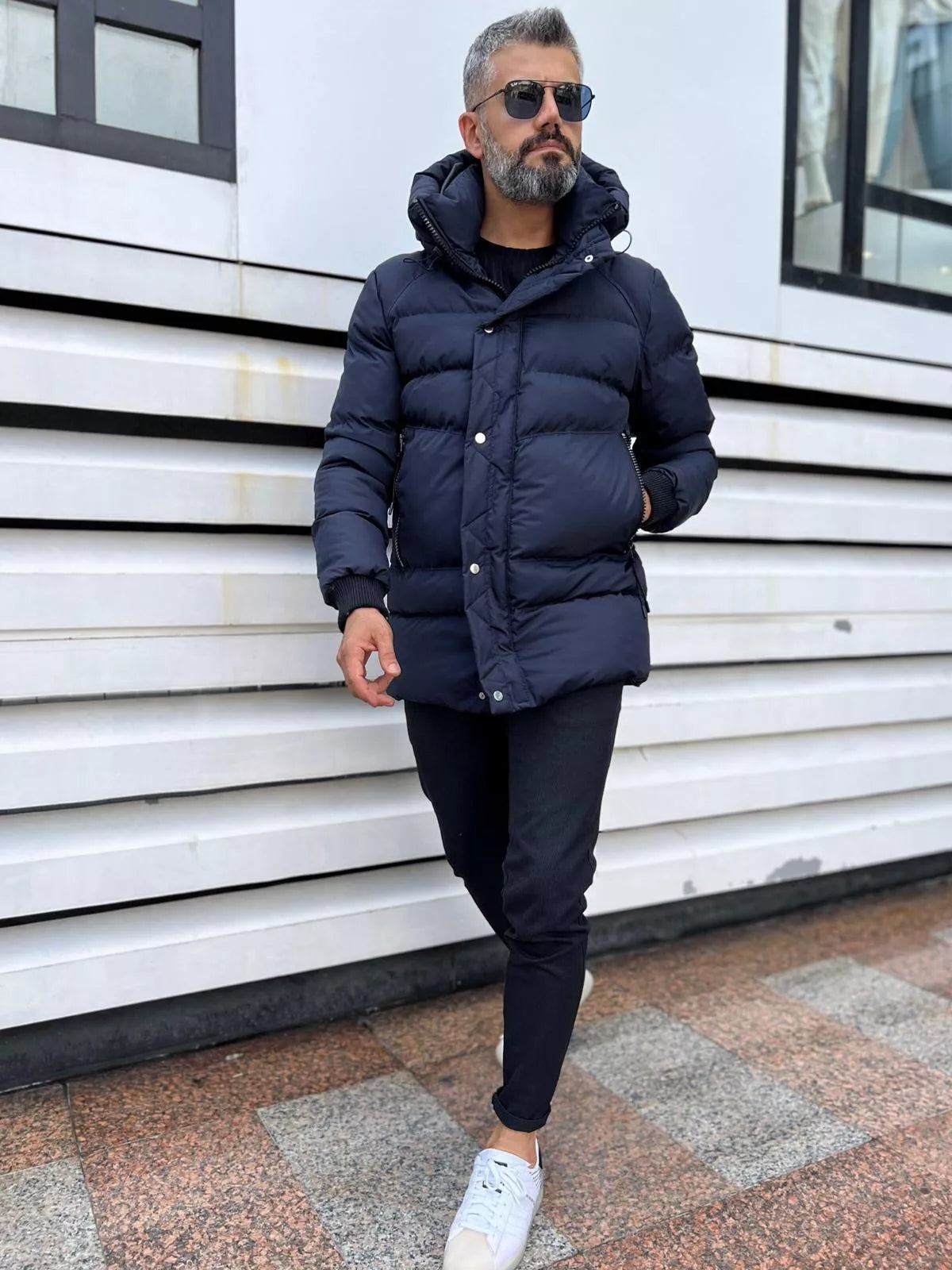 Navy blue men's jacket without hood Chipo