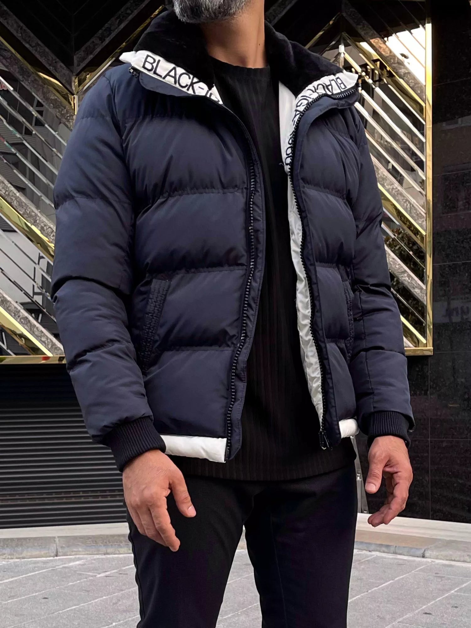 Dark blue men's jacket without hood Tido