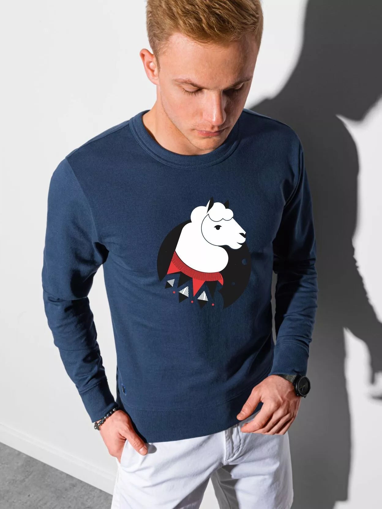 Dark blue Lama sweater 