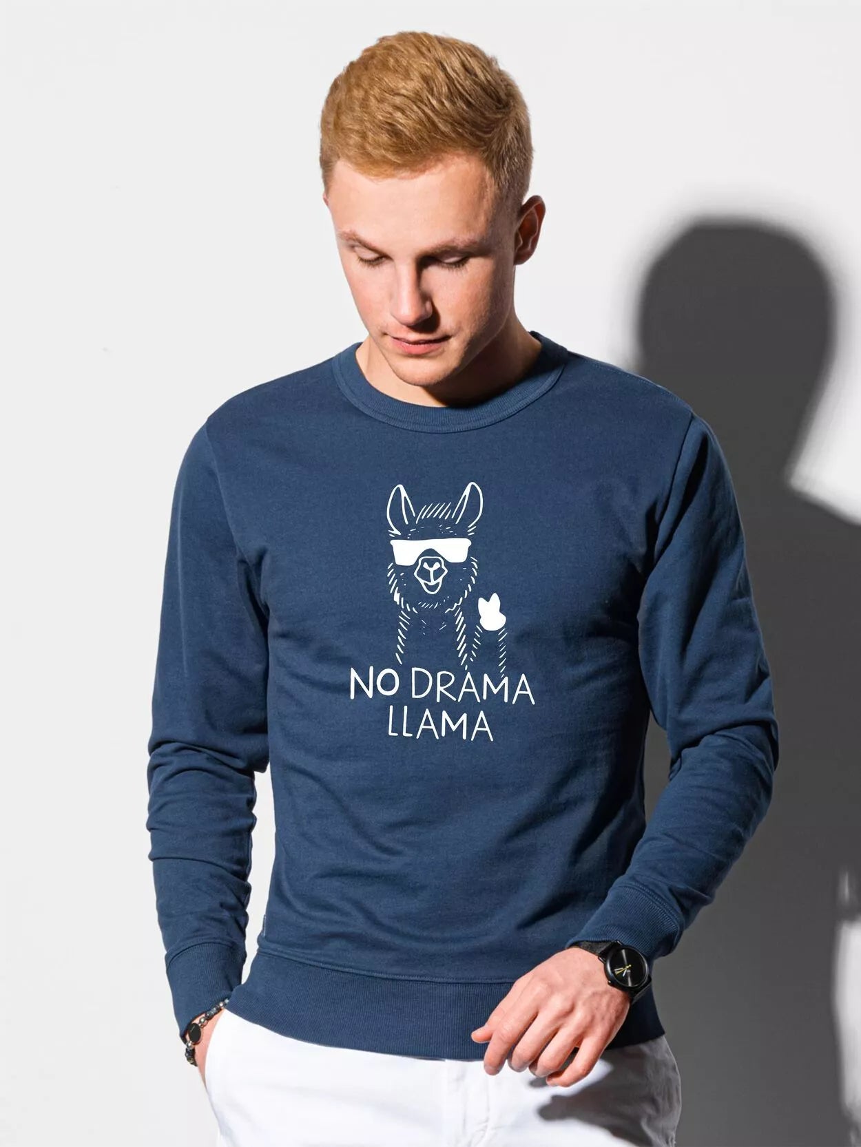Navy blue sweater No drama Llama 