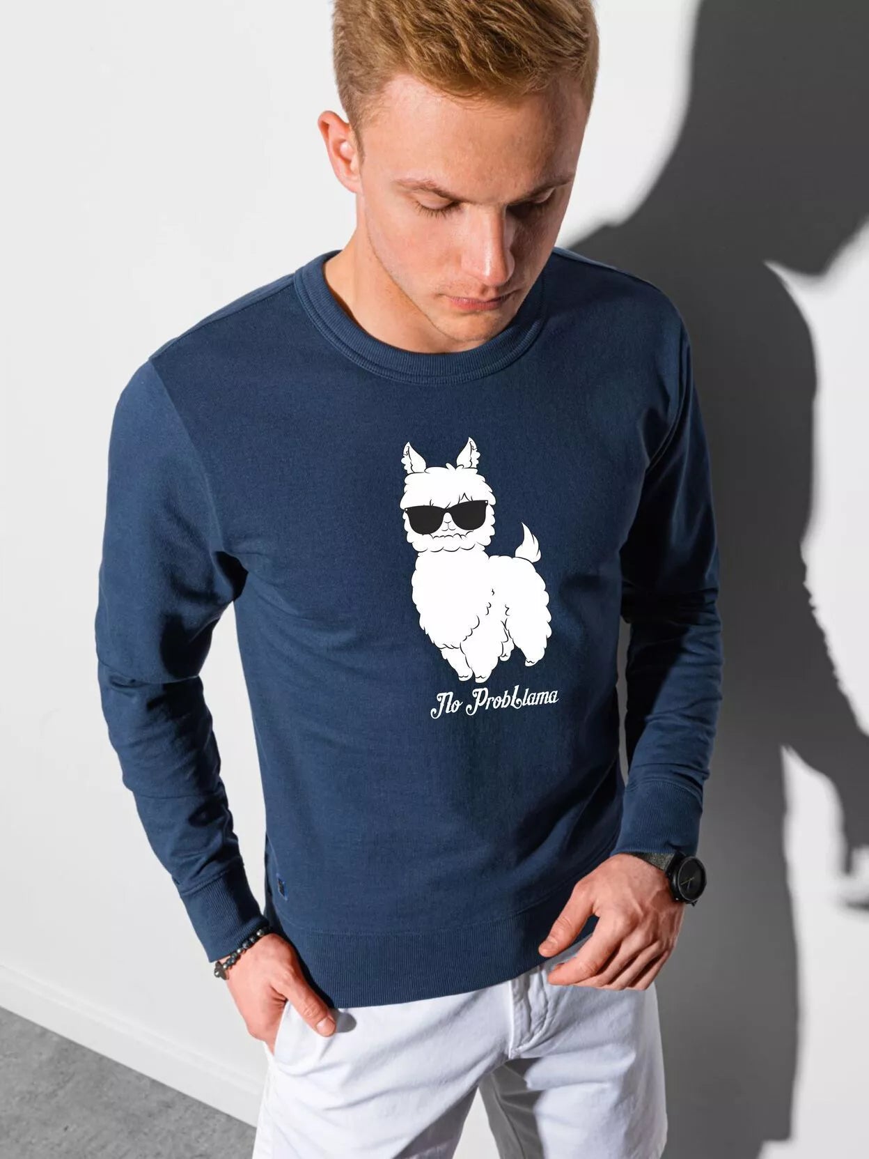 Navy blue sweater No ProbLlama 