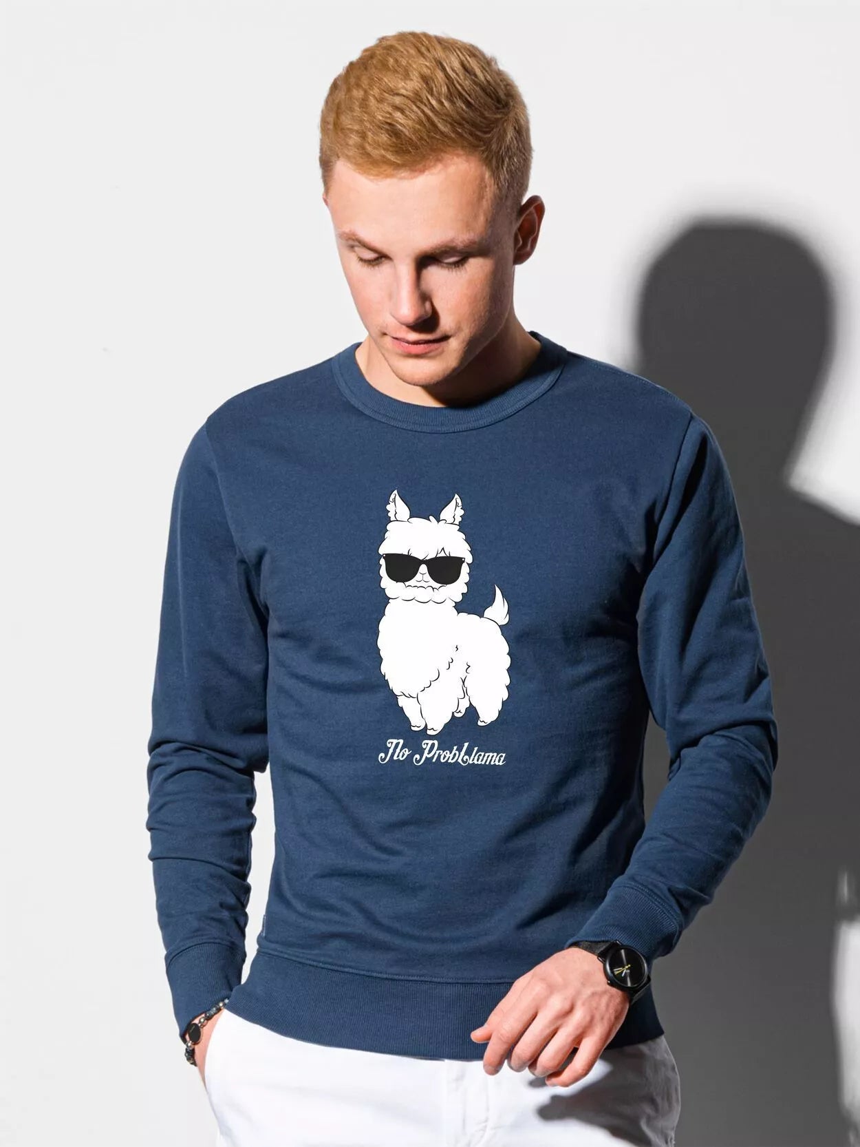 Navy blue sweater No ProbLlama 