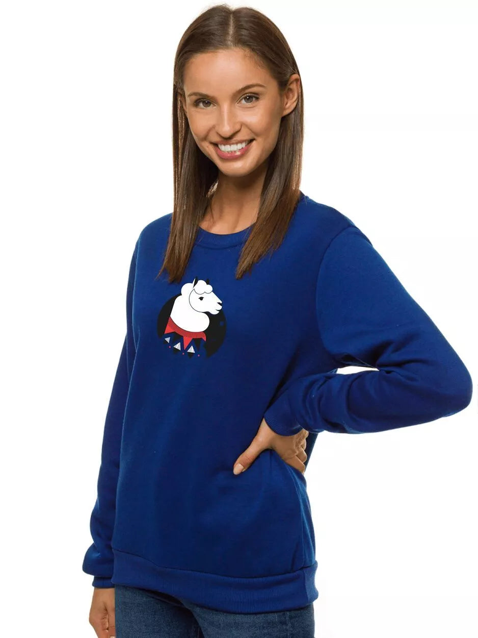 Women's navy blue sweatshirt without a hood Lama