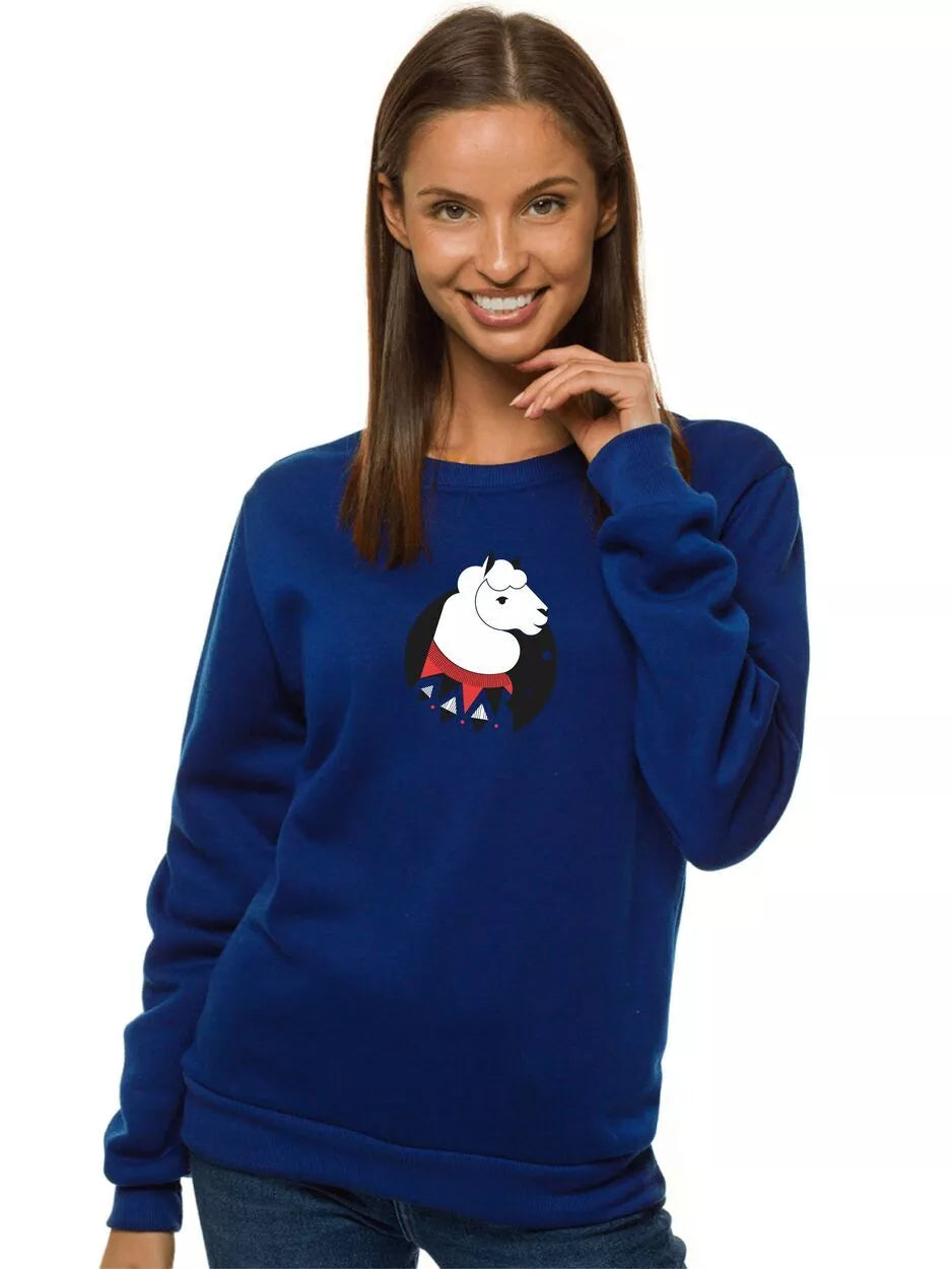Women's navy blue sweatshirt without a hood Lama