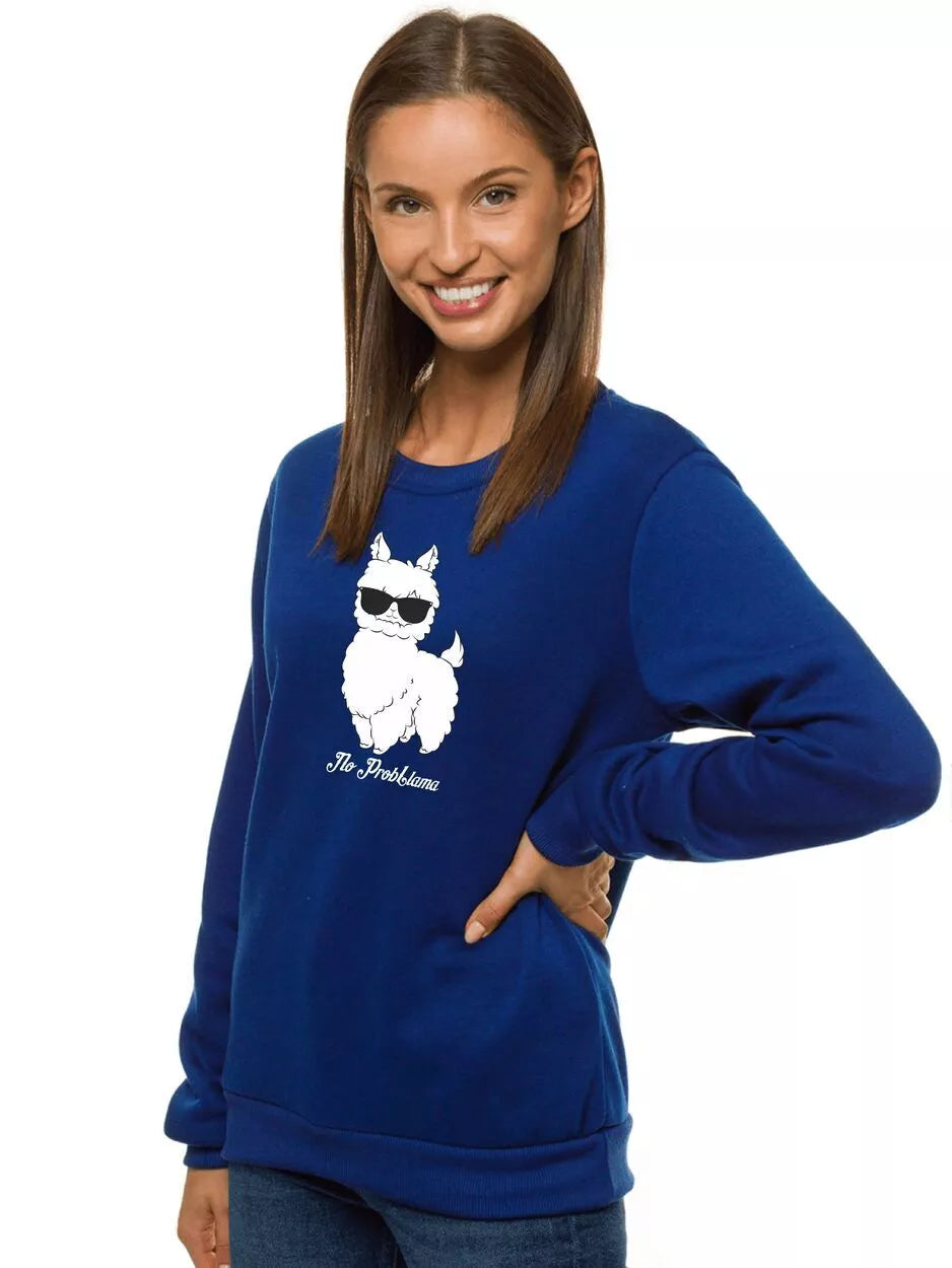 Women's navy blue hoodie No ProbLama