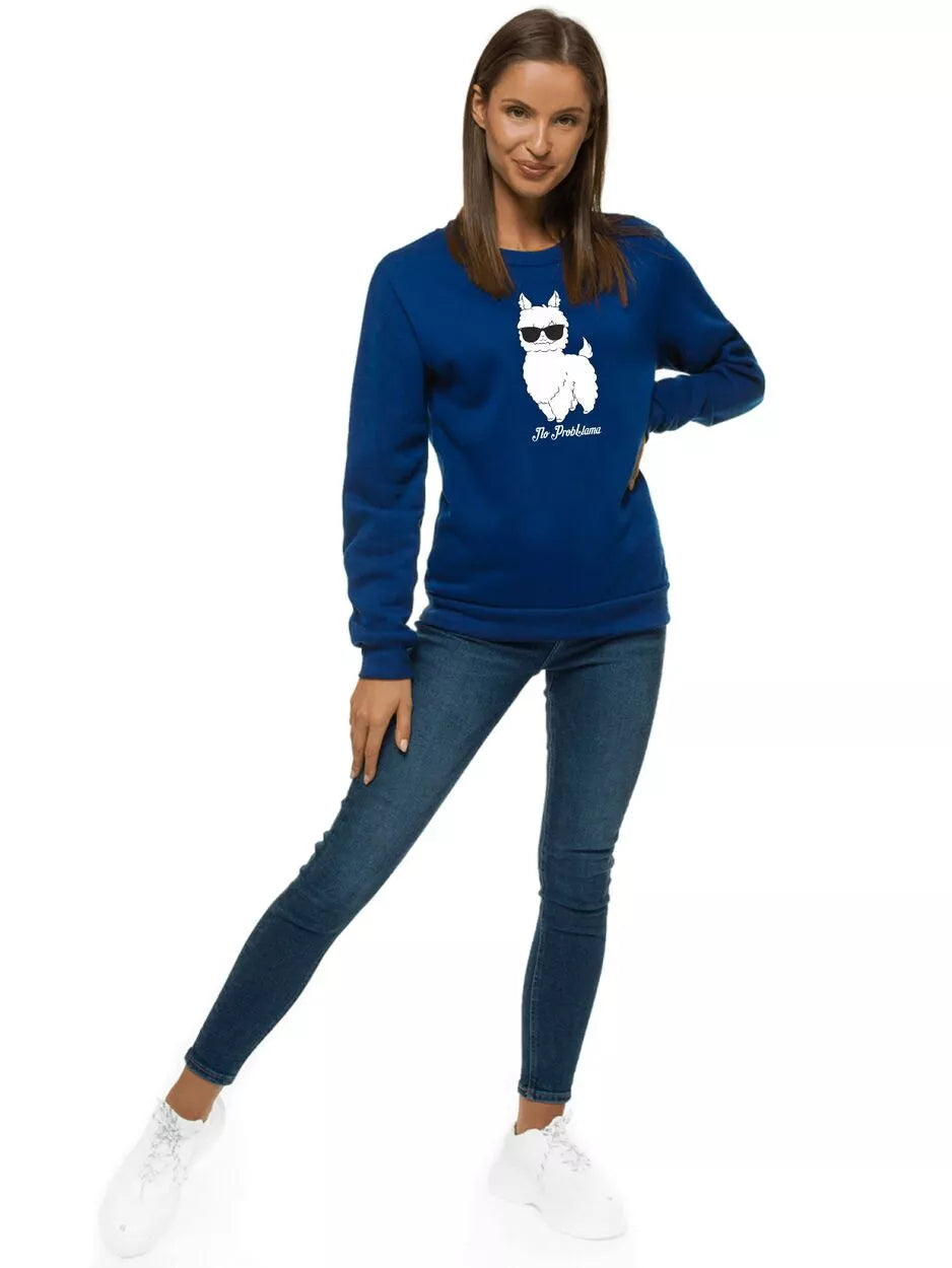 Women's navy blue hoodie No ProbLama