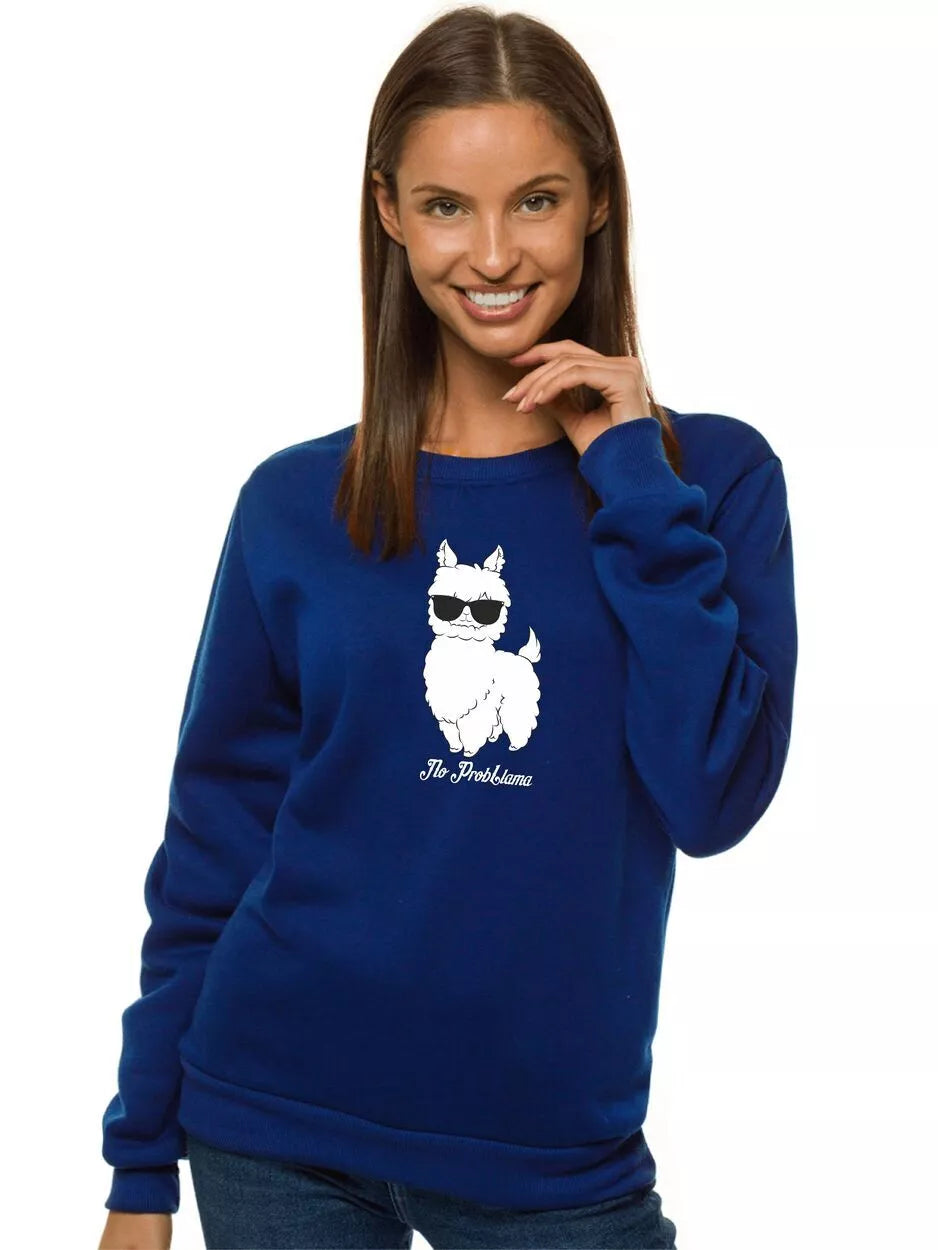 Women's navy blue hoodie No ProbLama