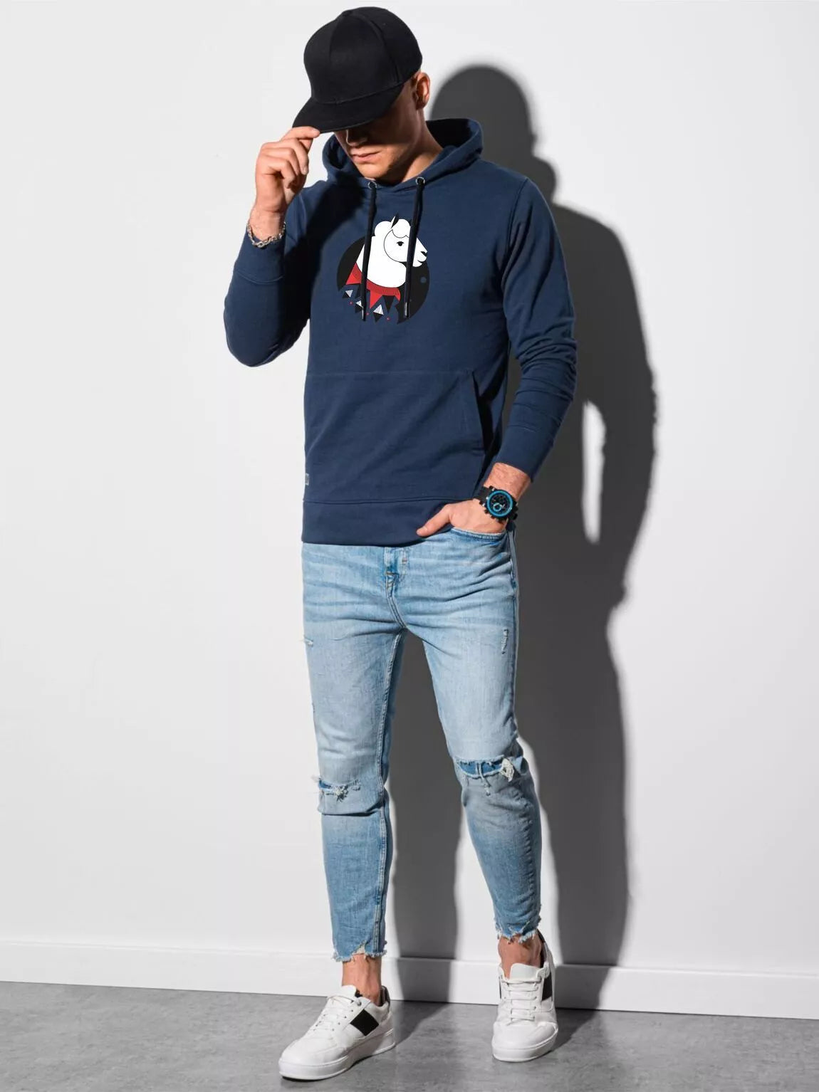 Dark blue Lama hoodie 