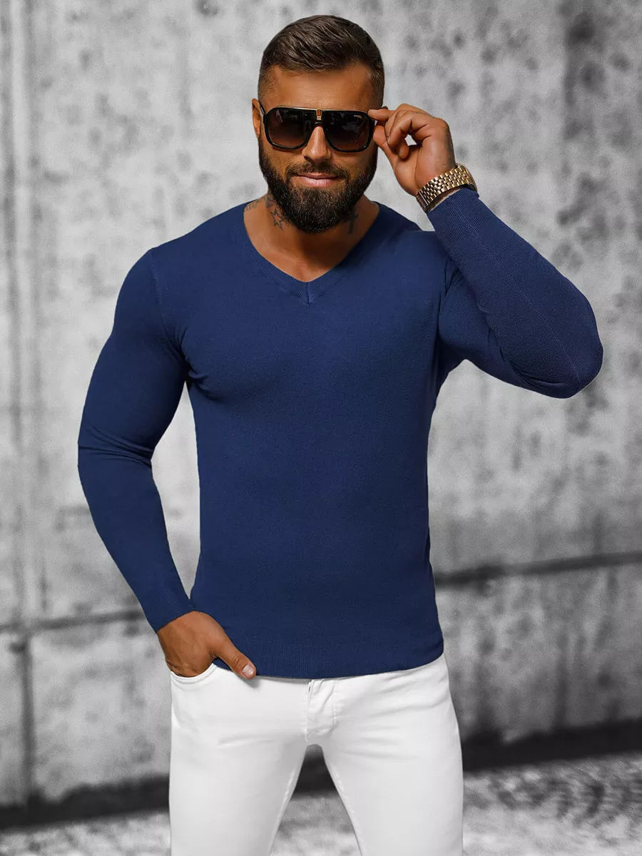 Dark blue men's sweater Gozil