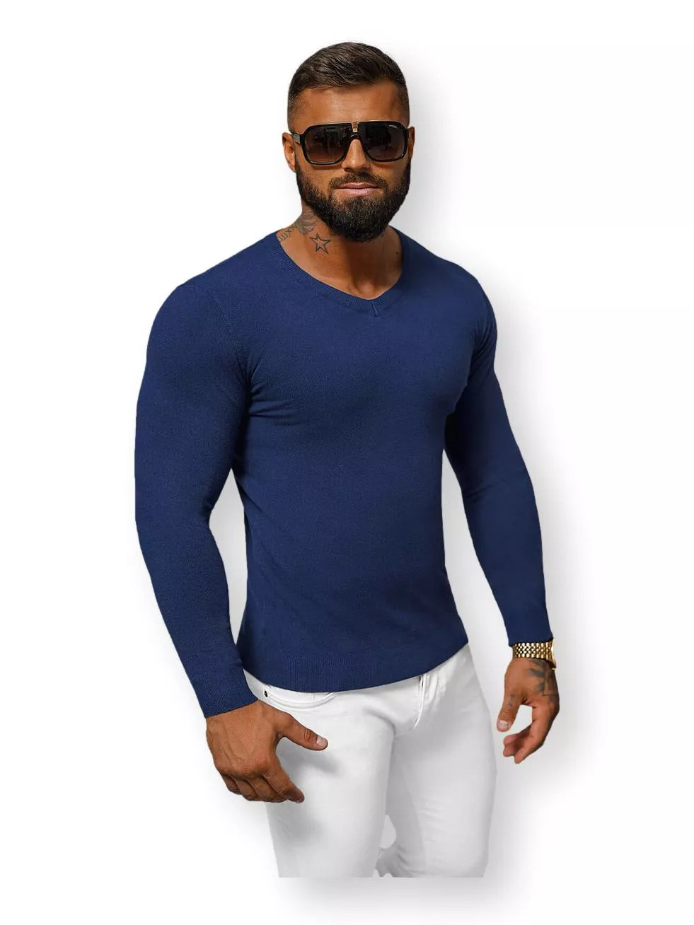 Dark blue men's sweater Gozil