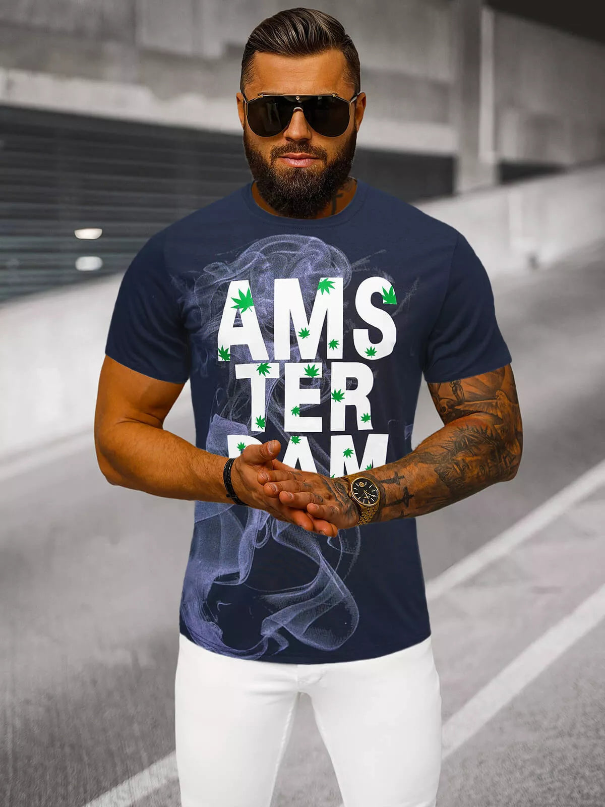 Dark blue men's shirt Amsterdam
