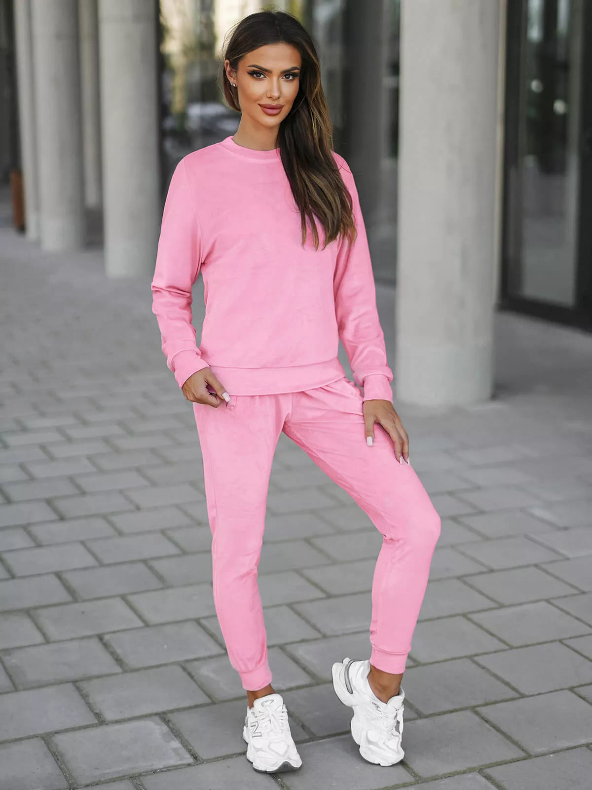 Pink velour set Monar