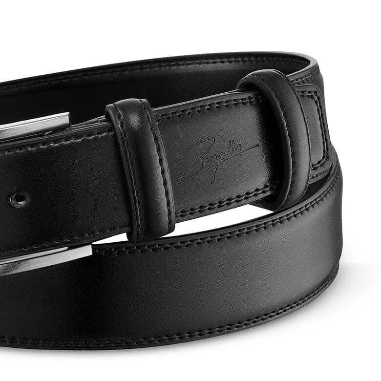Men's leather belt Carlos (black) 