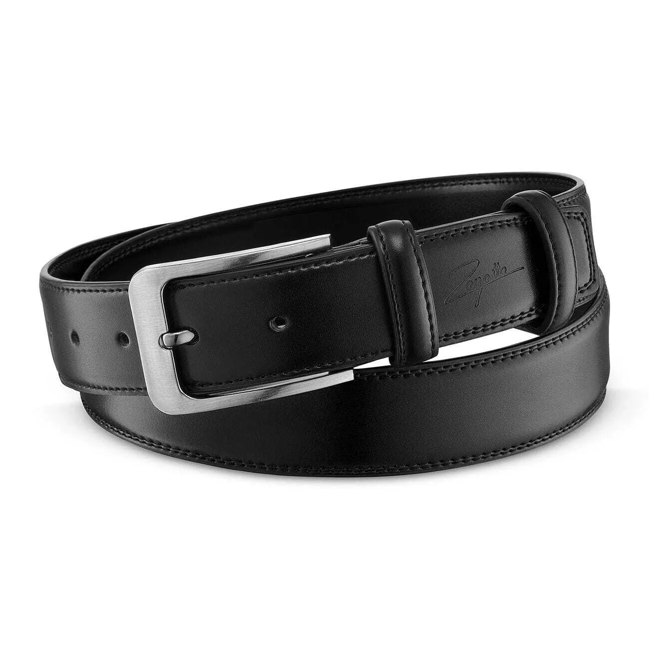 Men's leather belt Carlos (black) 