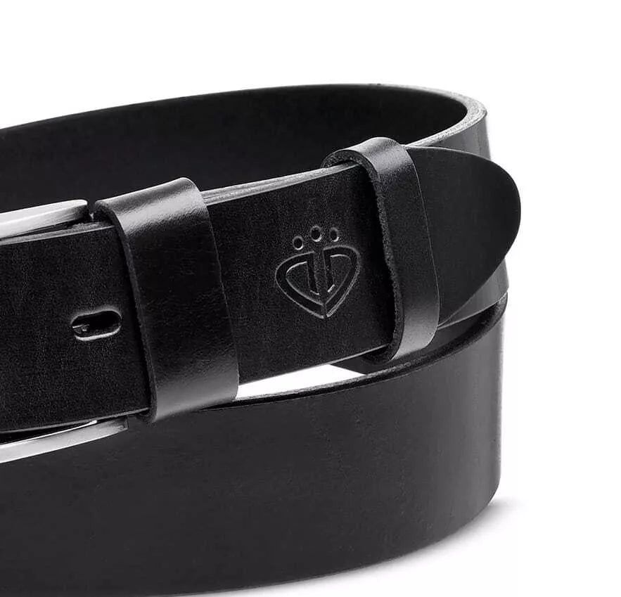 Men's leather belt Munel (black) 