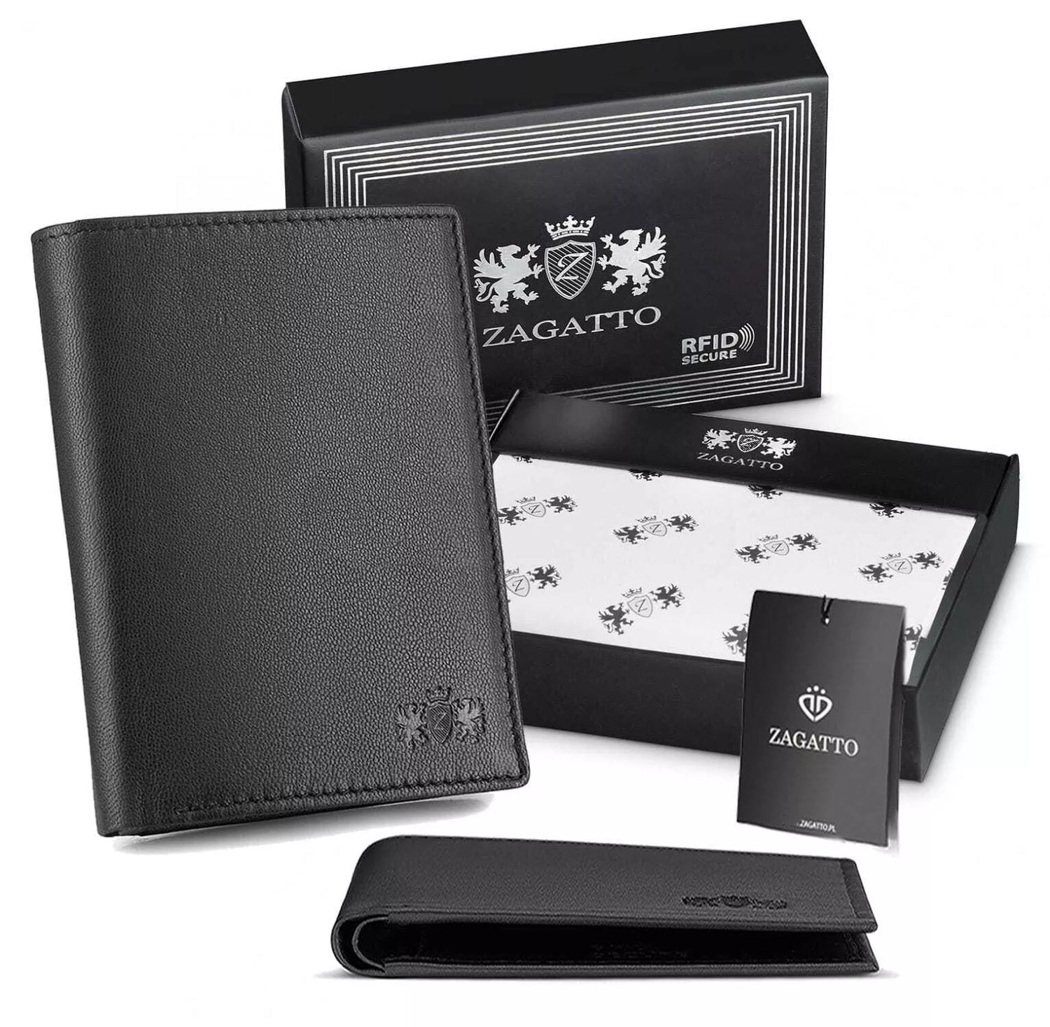 Men's wallet made of genuine leather Jake (black) 